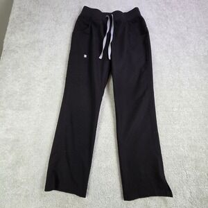 Figs Black Women's Pants with Gray Drawstring